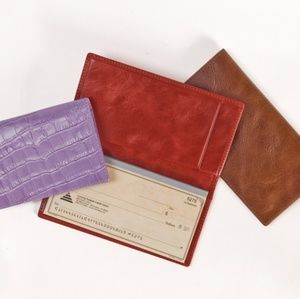 Italian leather checkbook cover